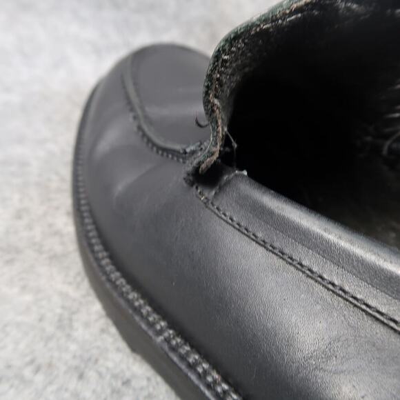 Banana Republic Shoes Mens 10 Loafer Slip On Black Leather Moc Toe Classic Italy main image 5